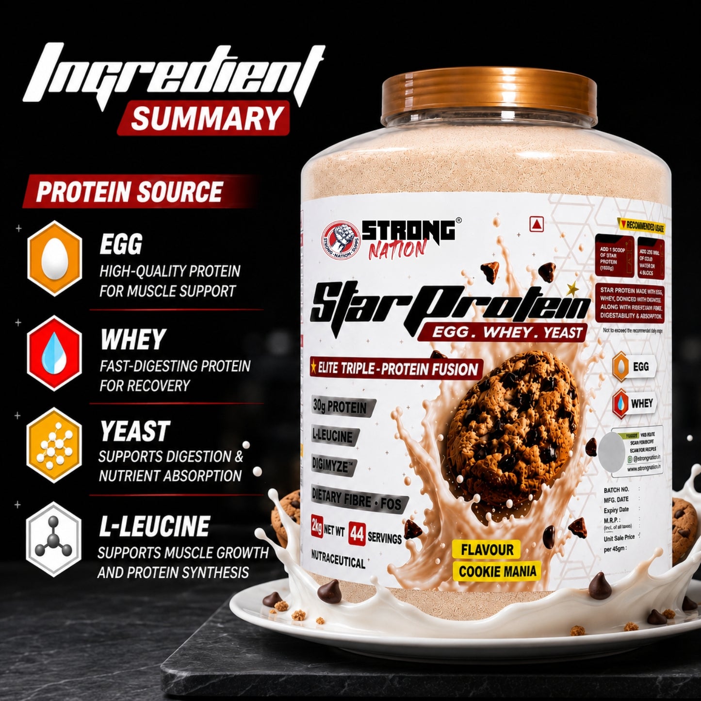 star protein – elite triple protein fusion - strong nation supps
