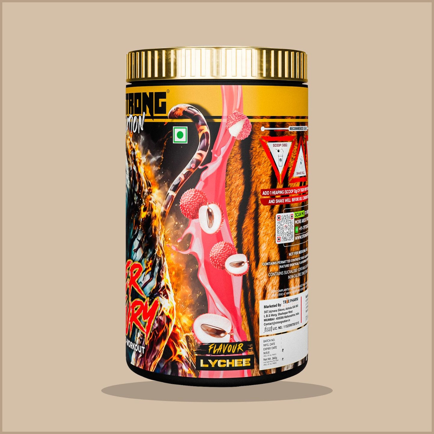 tiger fury – high-stimulant pre workout for energy & focus - strong nation supps