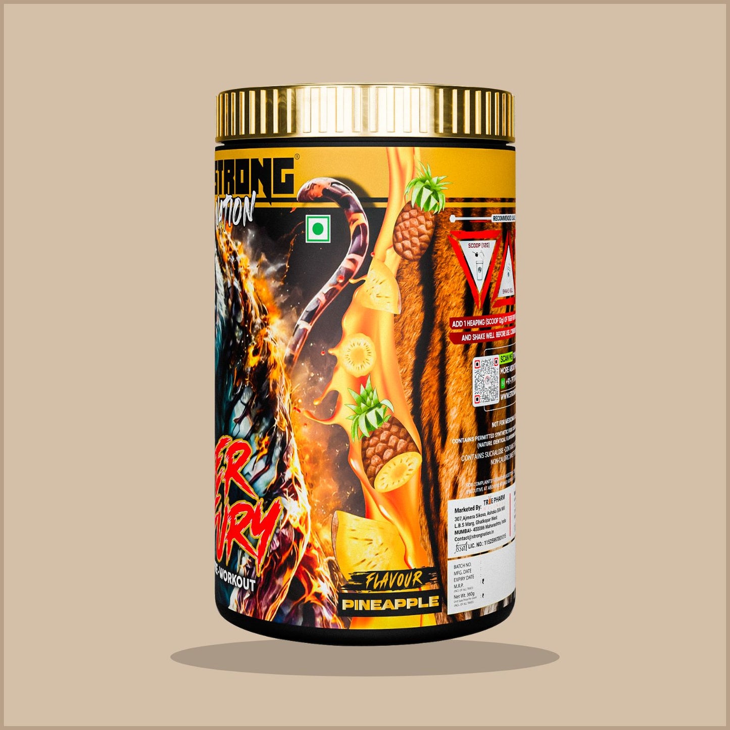 tiger fury – high-stimulant pre workout for energy & focus - strong nation supps