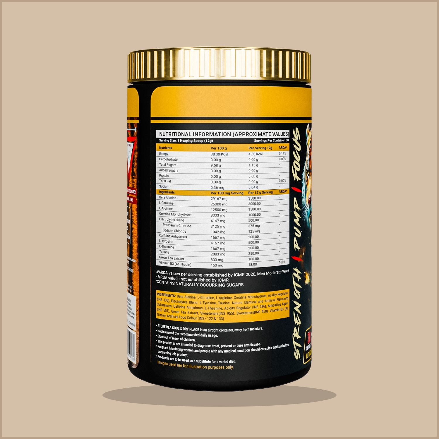 Tiger Fury – High-Stimulant Pre Workout for Energy & Focus - Strong Nation Supps