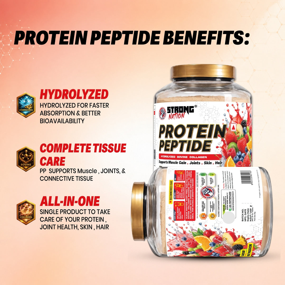 protein peptide | hydrolyzed bovine collagen protein - strong nation supps