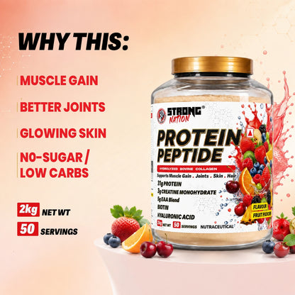 Protein Peptide | Hydrolyzed Bovine Collagen Protein - Strong Nation Supps