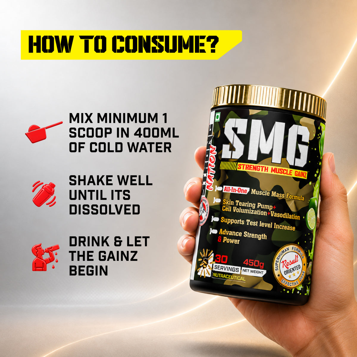 SMG - STRENGTH MUSCLE GAINZ - Strong Nation Supps