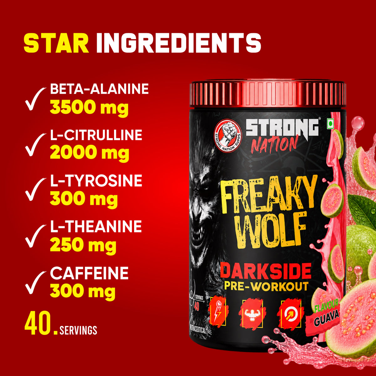 FREAKY WOLF - DARKSIDE PRE WORKOUT - Strong Nation Supps