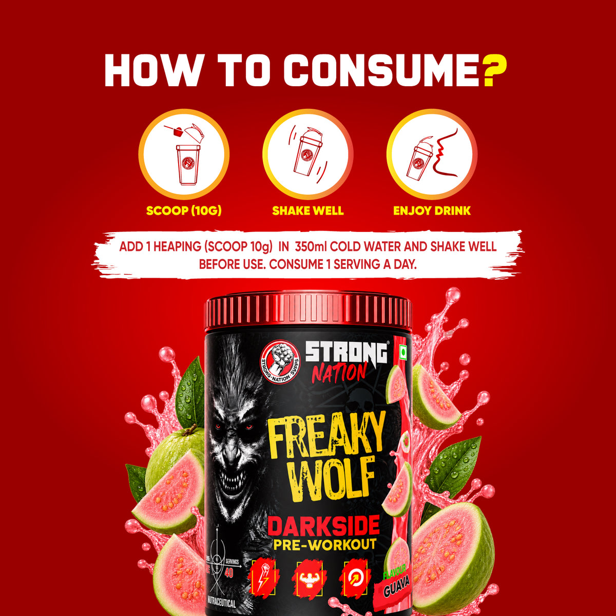 freaky wolf - darkside pre workout - strong nation supps