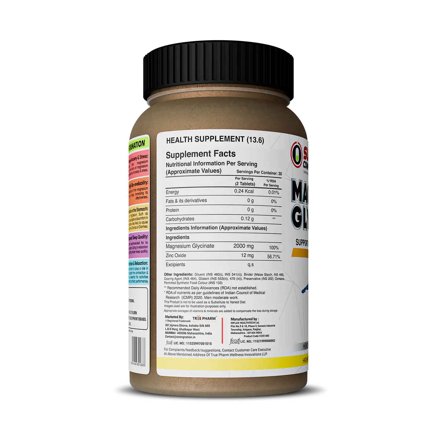 “supes compound magnesium glycinate supplement for muscle recovery, better sleep and overall wellness”