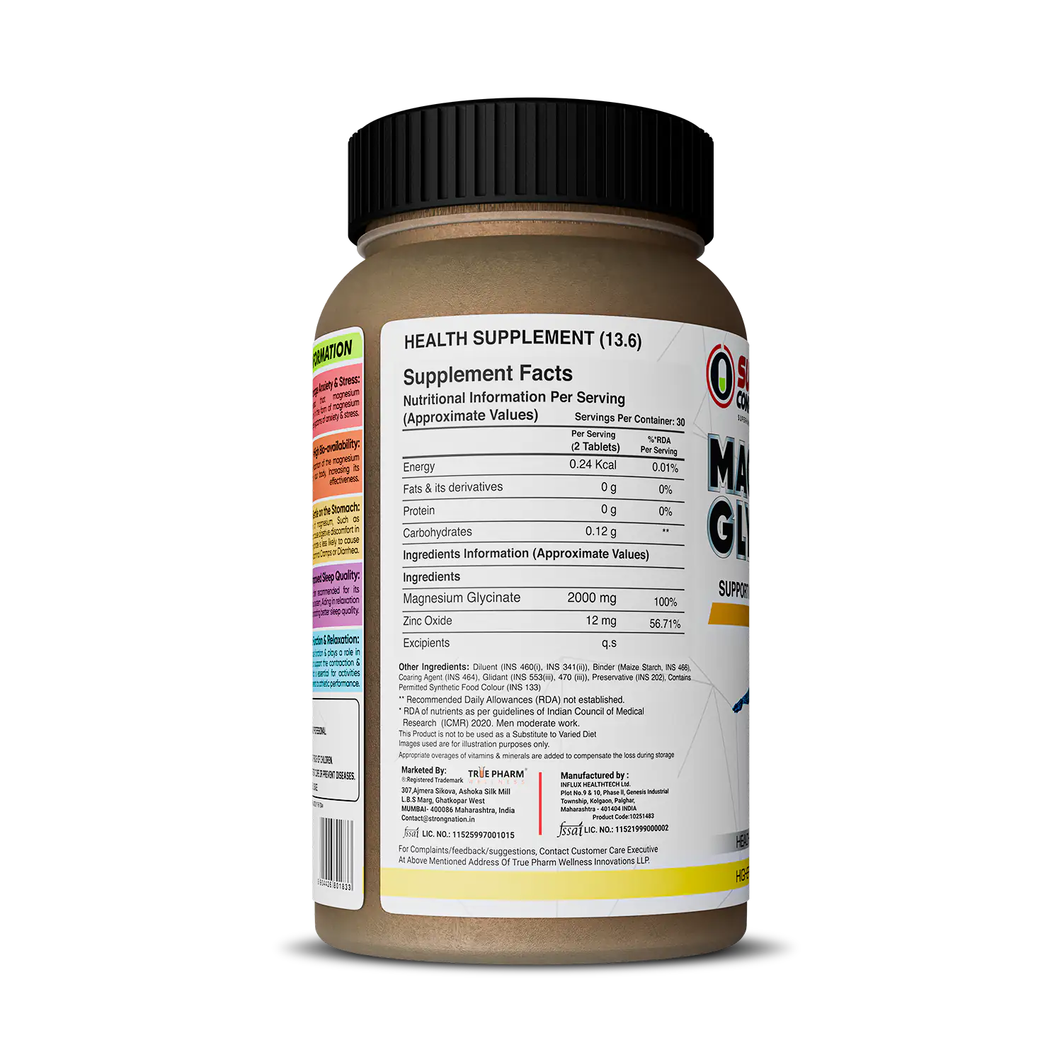 “Supes Compound Magnesium Glycinate supplement for muscle recovery, better sleep and overall wellness”