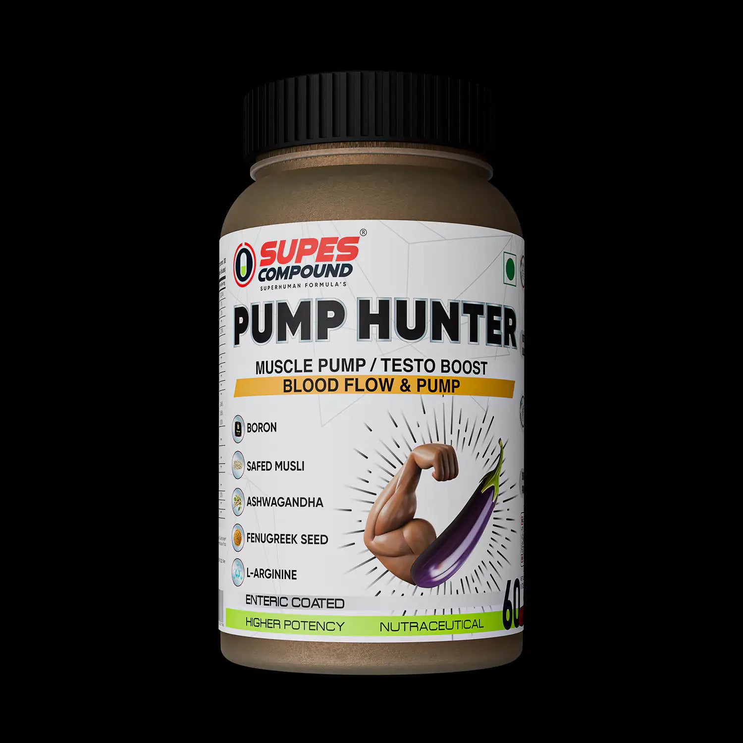 Supes Compound Pump Hunter supplement for muscle pump, blood flow and strength performance