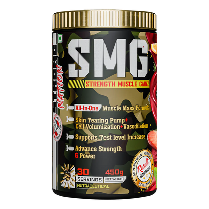 “Strong Nation SMG muscle gain supplement – all-in-one formula for strength, muscle mass and performance”