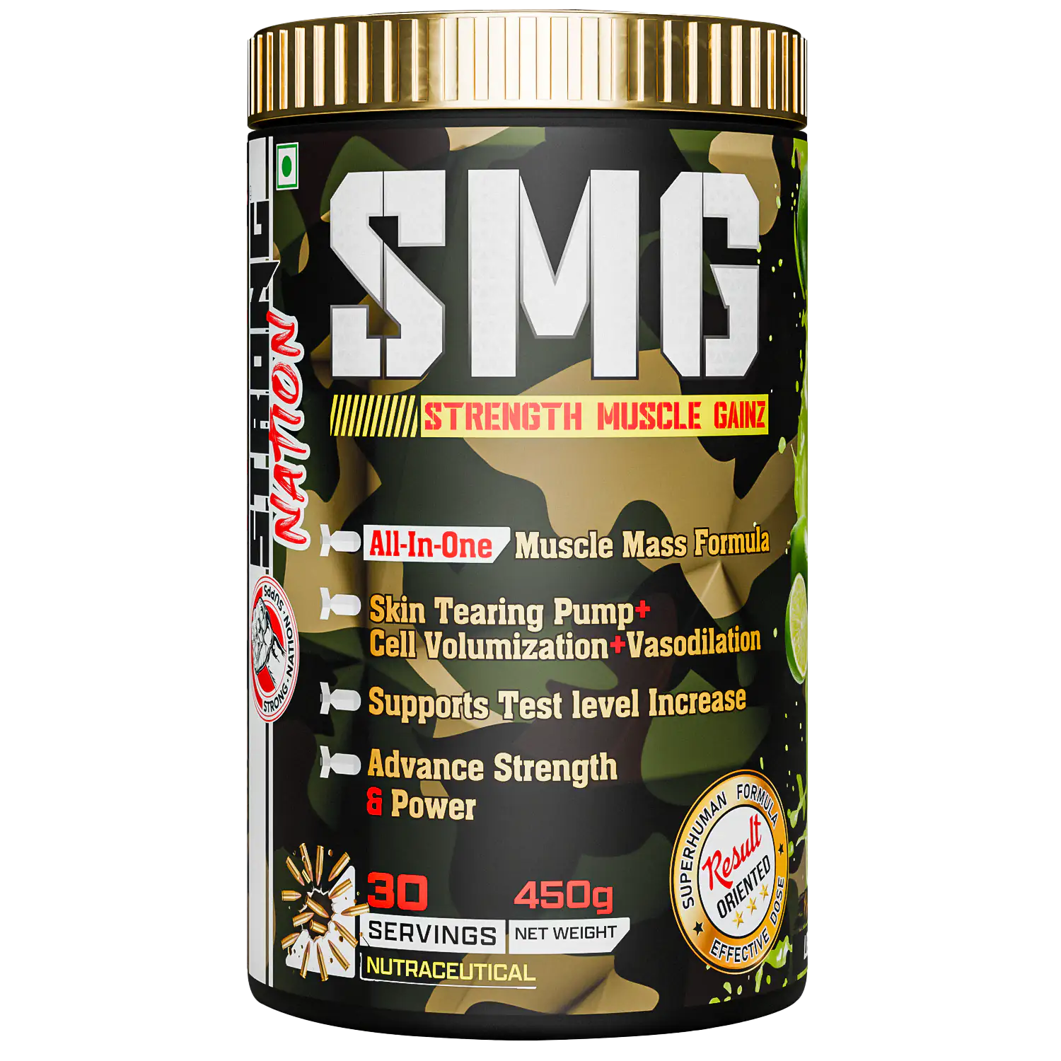“Strong Nation SMG muscle gain supplement – all-in-one formula for strength, muscle mass and performance”