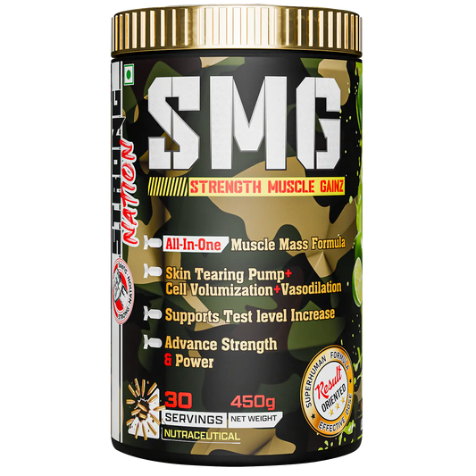 “Strong Nation SMG muscle gain supplement – all-in-one formula for strength, muscle mass and performance”