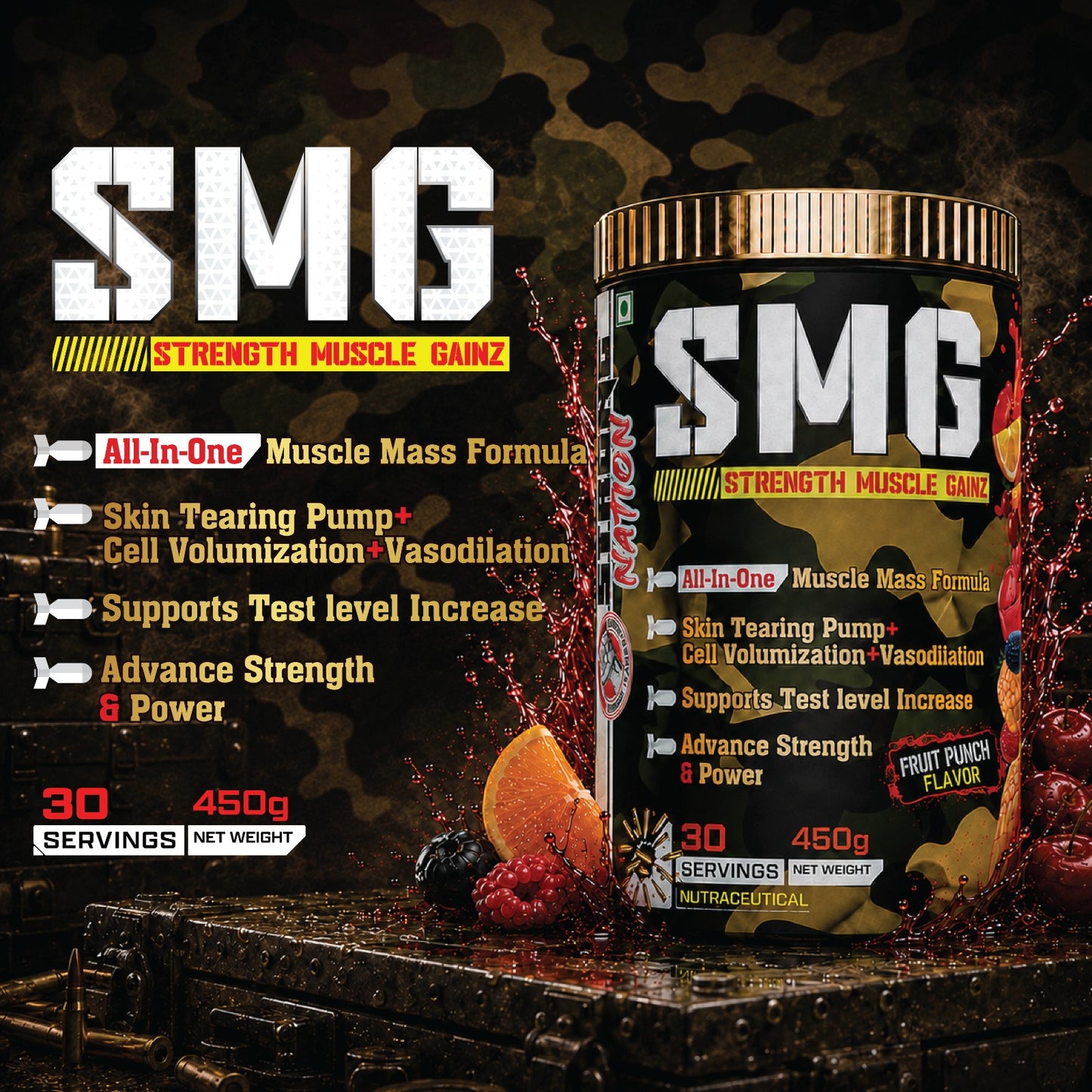 smg - strength muscle gainz - strong nation supps