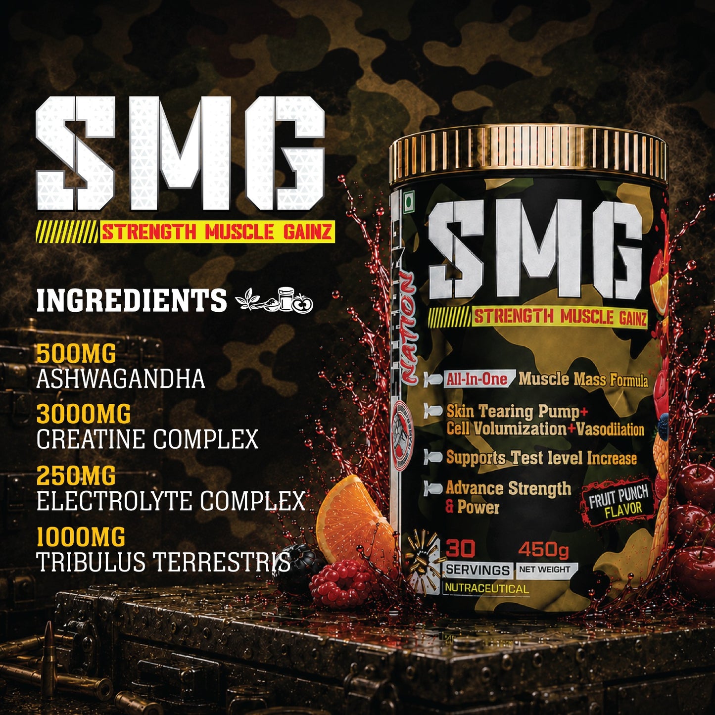 smg - strength muscle gainz - strong nation supps