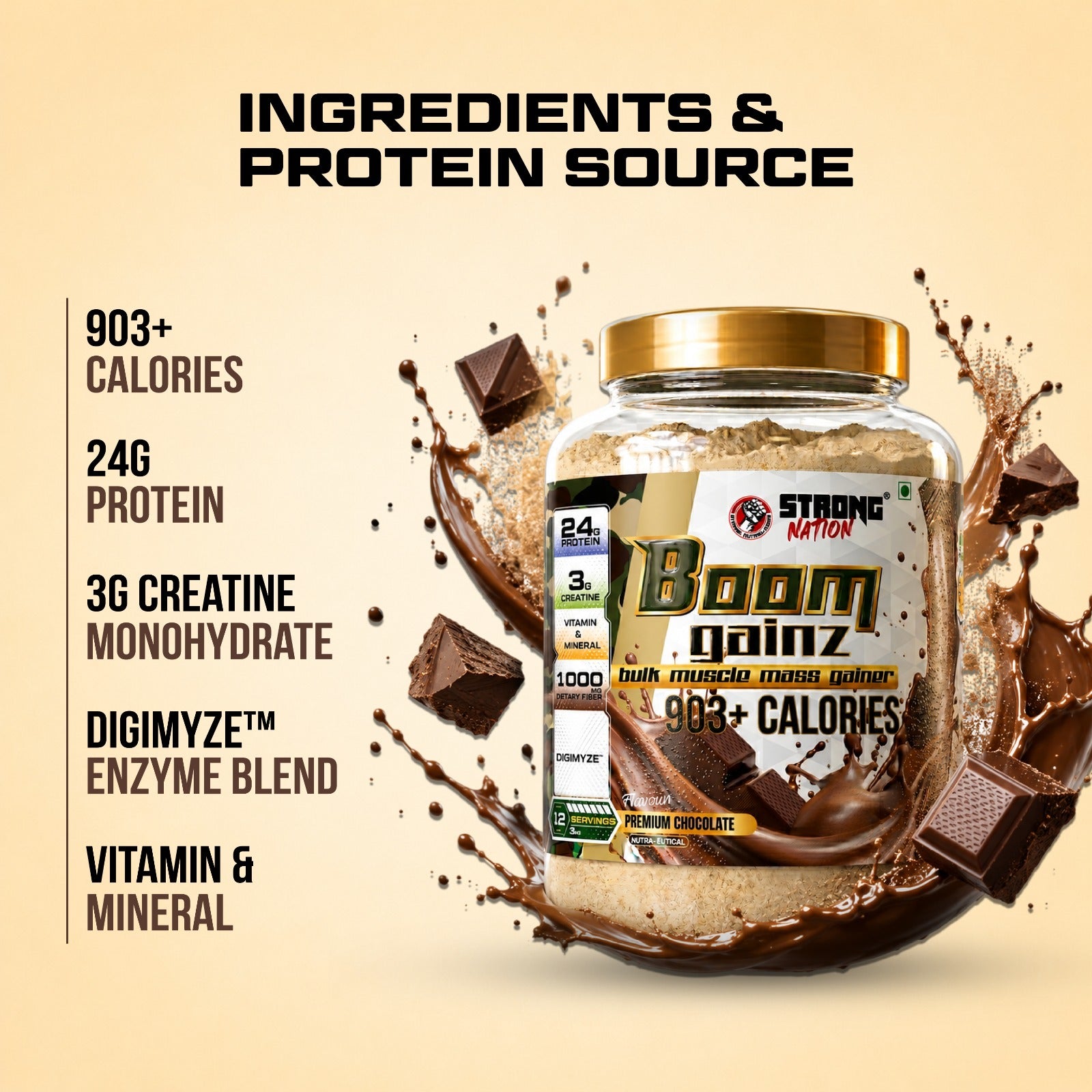 Strong Nation Boom Gainz Mass Gainer - Strong Nation Supps