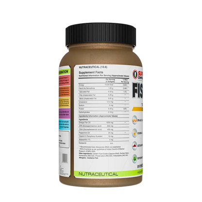 Supes Compound Fish Oil 3X omega 3 supplement with EPA and DHA for heart health, brain function and joint support